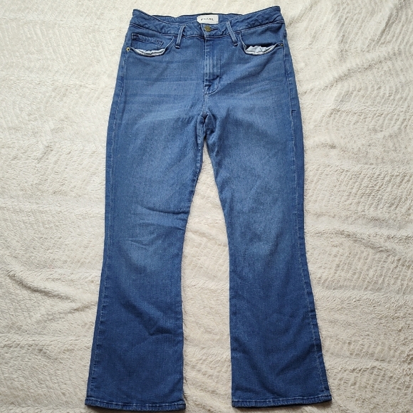 fame Denim - Frame Women's Denim Blue Jean Le Crop Mini Boot Medium Wash Size 28